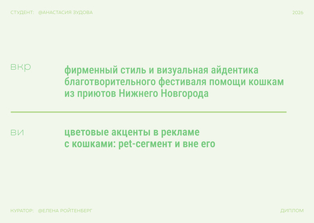 фирменный стиль и&nbsp;визуальная айдентика благотворительного фестиваля помощи кошкам из&nbsp;приютов Нижнего Новгорода