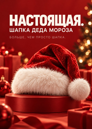 Настоящая шапка деда мороза 