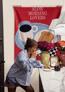 «Slow Morning Lovers» Tapestry