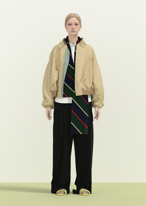 Sacai SS27 Look 12 in CLO 3D
