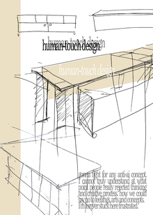 Плакат human-touch design в технике шелкографии Плакат human-touch design в технике шелкографии