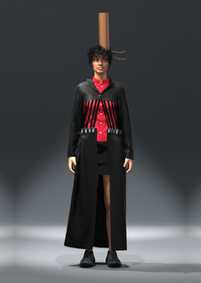 Noir Kei Ninomyia SS25ㅤㅤㅤㅤㅤㅤㅤㅤLook 8 in&nbsp;CLO 3D