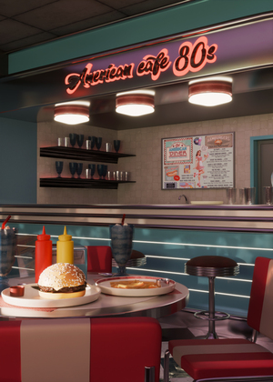 American cafe 80s