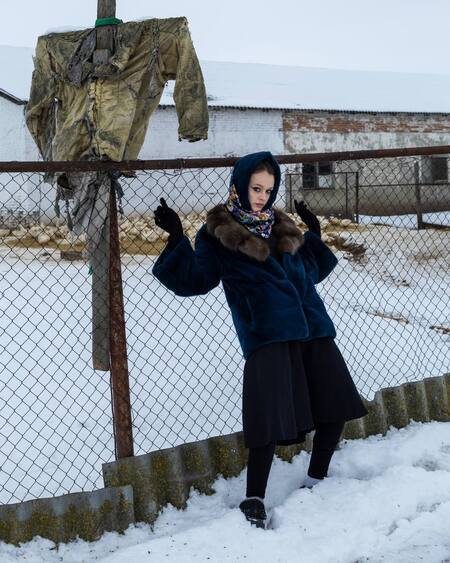 the girl in the fur coat