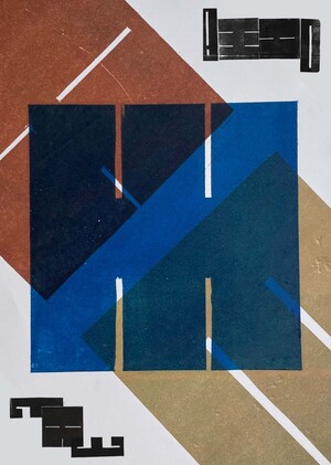 печатная графика. шрифтовые композиции «квадратик»