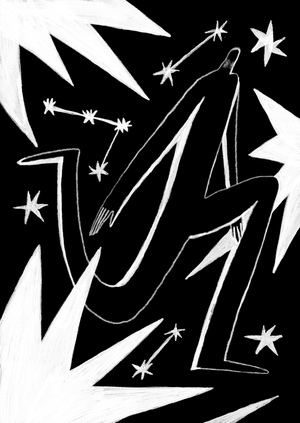 Анимированные плакаты к спектаклю «Созвездия» для театра Практика