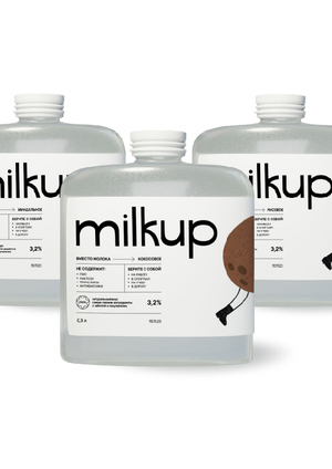 Айдентика линейки альтернативного молока "milkup"