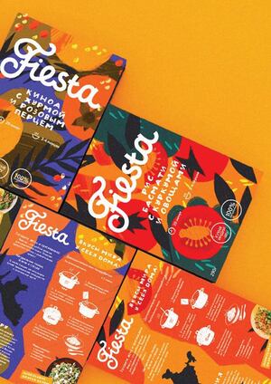 Айдентика для линейки круп со специями "Fiesta"