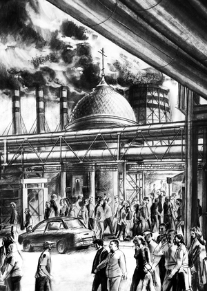 Церкви и большой город