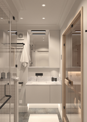 Проект санузла площадью 6 м² с сауной.