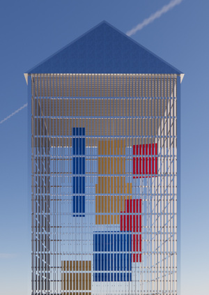 Временный фасад к выставке "Обитель ван Дусбурга"