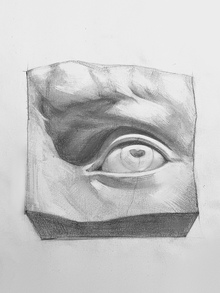 Рисунок гипсового глаза Давида