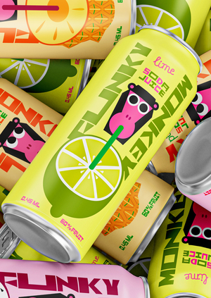Funky Monkey soda branding