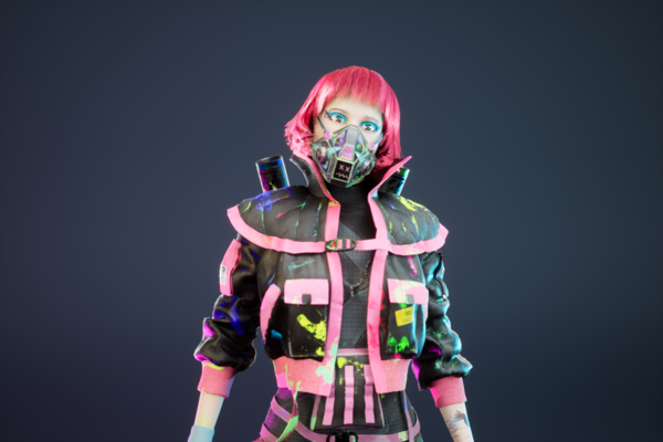 Диана, киберпанк-граффитистка