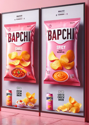 Bapchi —  чипсы, приготовленные бабушкой. Айдентика, созданная AI