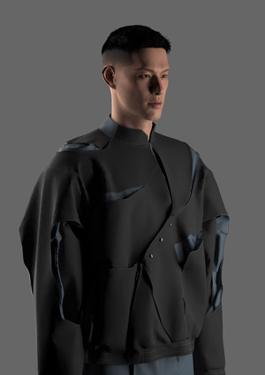 Jacket with cracks