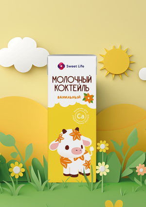 Дизайн упаковки детской молочной линейки «Сладкая жизнь».