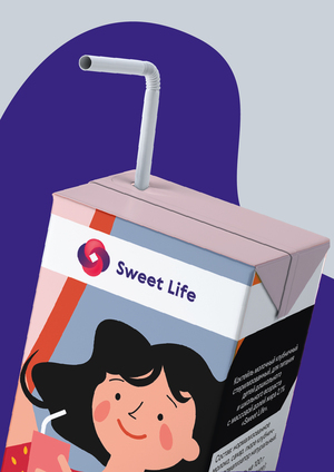 Айдентика для детской линейки молочной продукции Sweet life