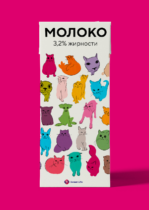 Дизайн упаковки детской линейки молочной продукции Sweet life