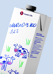 Дизайн упаковки детской линейки молочной продукции Sweet life Дизайн упаковки детской линейки молочной продукции Sweet life