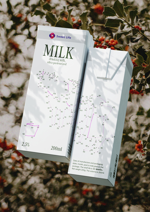 Дизайн упаковки молочной продукции для детей от Sweet life