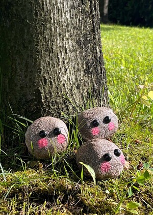 Камни-питомцы из переработанной кофейной гущи 