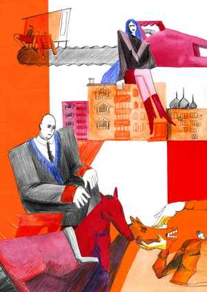 Серия иллюстраций к сказке «Безногий и безрукий богатыри»