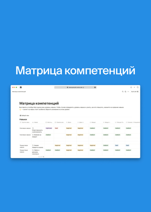 Создание матрицы компетенций 
