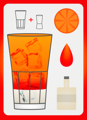 инфографика карточек с рецептами коктейлей "50 оттенков коктейлей"