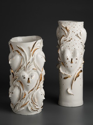 Porcelain vases "Faces"